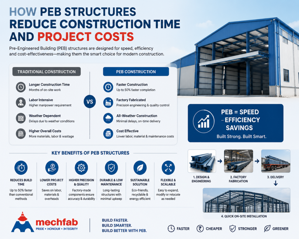 How PEB Structures Reduce Construction Time and Project Costs